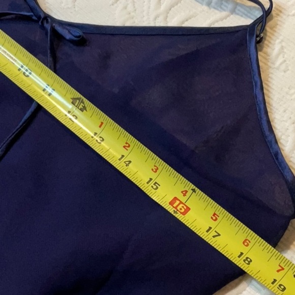 Frederick's of Hollywood Deep Blue Chemise maroon lining. Size Medium - Picture 7 of 11